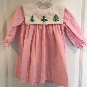 Cecil & Lou pink gingham Christmas dress 18m